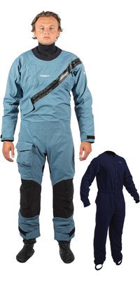 2023 Gul Mens Dartmouth Eclip Zip Drysuit & Free Underfleece GM0378-B9 - Blue